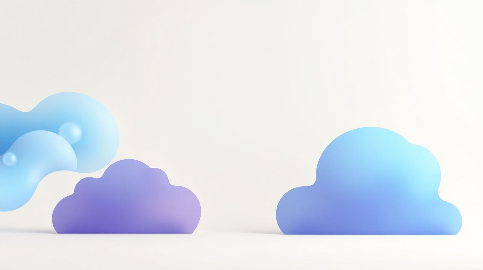 Soft cloud forms representing safe cloud storage