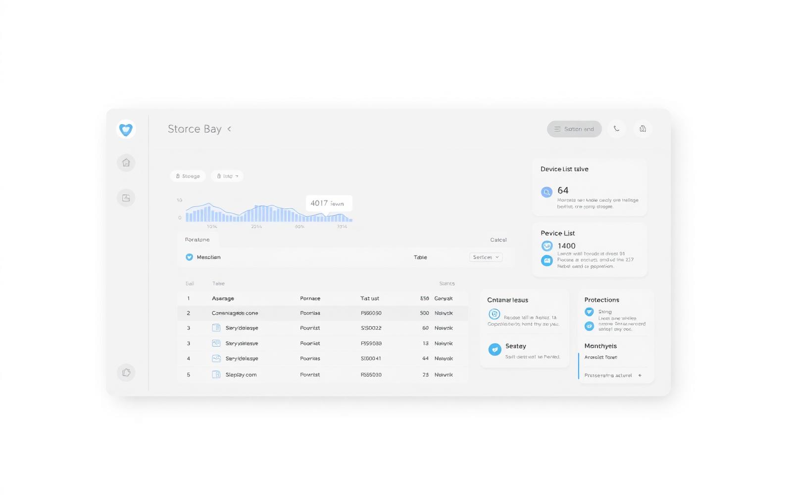 Dashboard showing backup status and storage trend